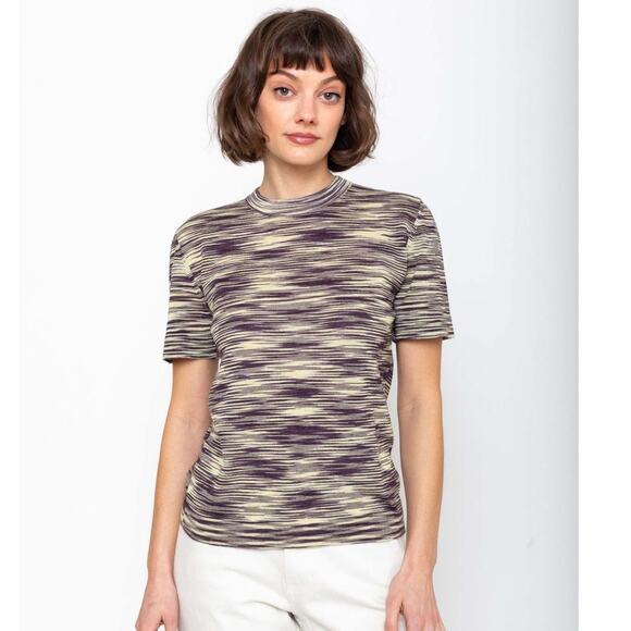 Rachel Comey Dunlop Tee Sz M Sweater Alpaca Silk Purple Yellow Space Dyed Knit - Picture 1 of 16